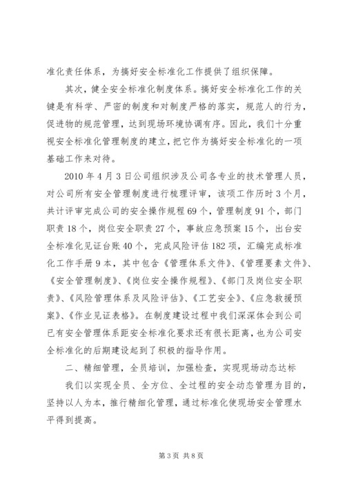 安全标准化实施情况汇报 (2).docx