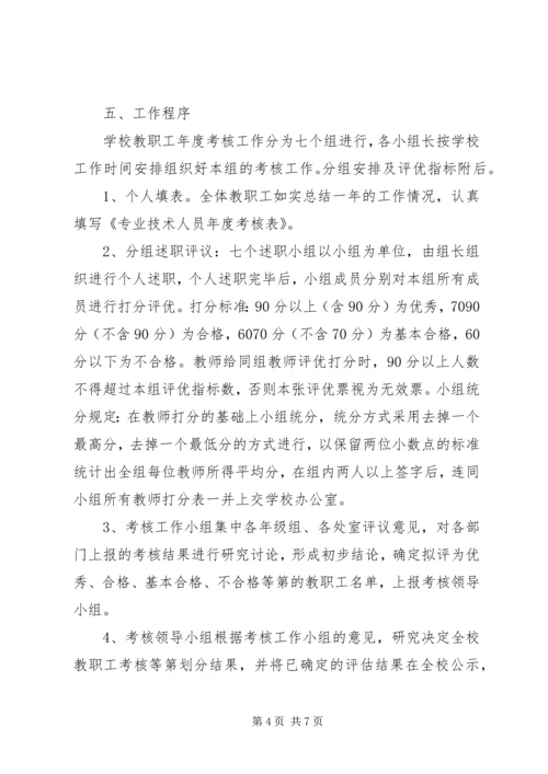 雨花中学年度教职工年度考核工作方案.docx