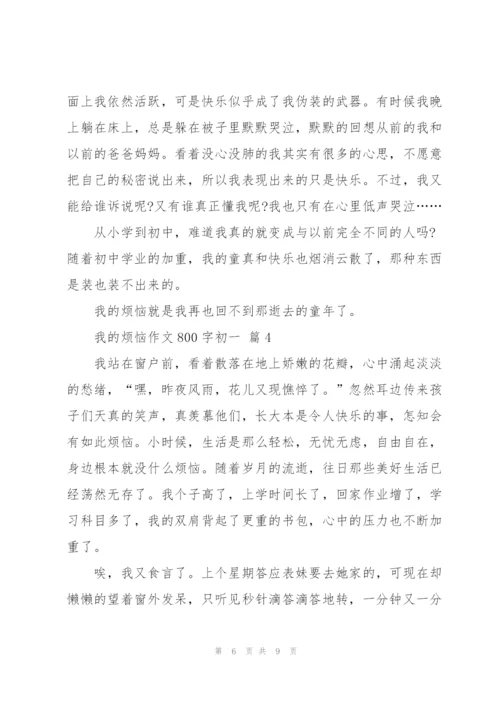 我的烦恼作文800字初一5篇.docx