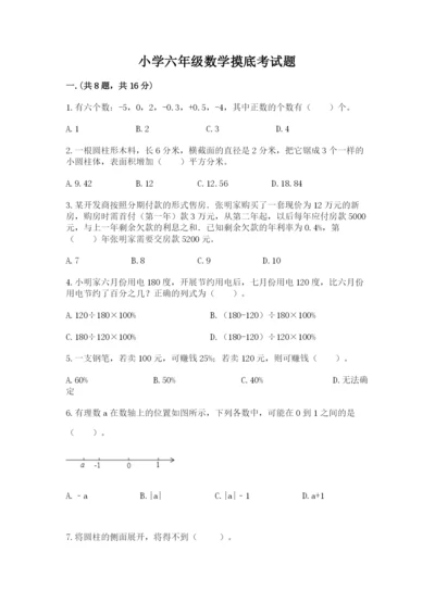 小学六年级数学摸底考试题加答案.docx