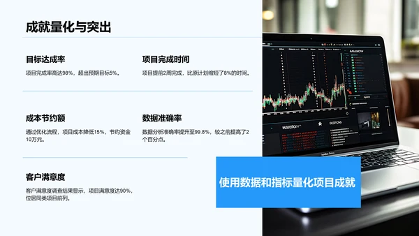 蓝色商务风应届生简历作品介绍PPT模板