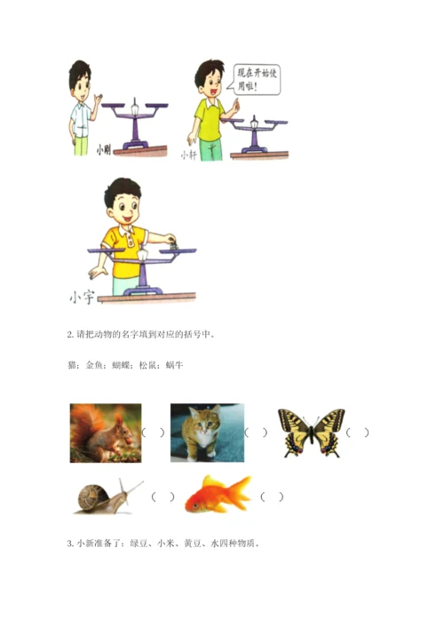 教科版小学科学一年级下册期末测试卷含答案.docx