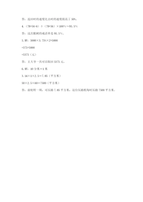 丽水市六年级下册数学期末测试卷及完整答案1套.docx