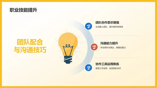 黄色创意个人年终总结PPT模板
