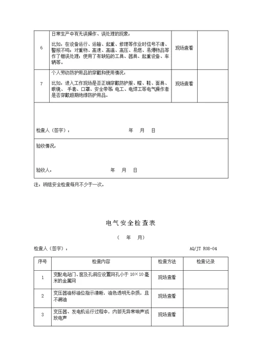 安全检查记录表(共20页)