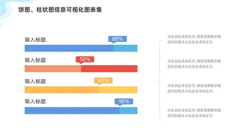 通用多彩饼图柱状图信息可视化图表集PPT