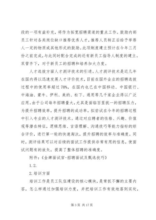 人力资源部某年度部门工作计划.docx