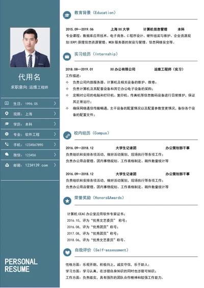 大气运维工程师简历模板word个人简历介绍