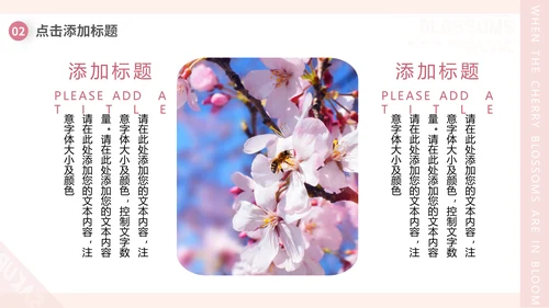 樱花画册粉色浪漫樱花季通用PPT模板