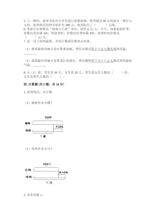 大同市广灵县六年级下册数学期末测试卷精编.docx