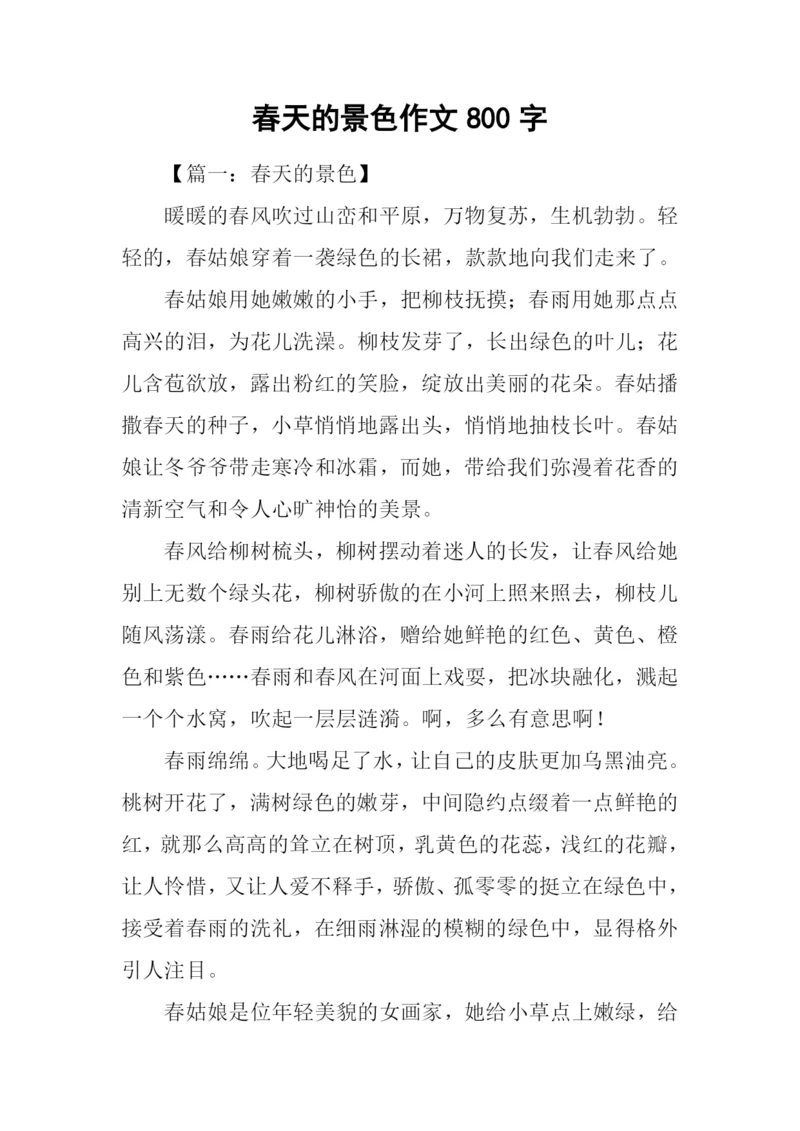 春天的景色作文800字.docx