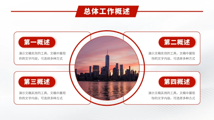 红色年终工作汇报述职PPT模板