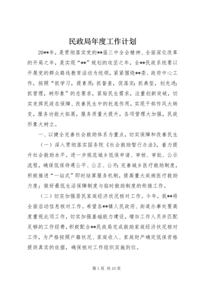 民政局年度工作计划 (5).docx