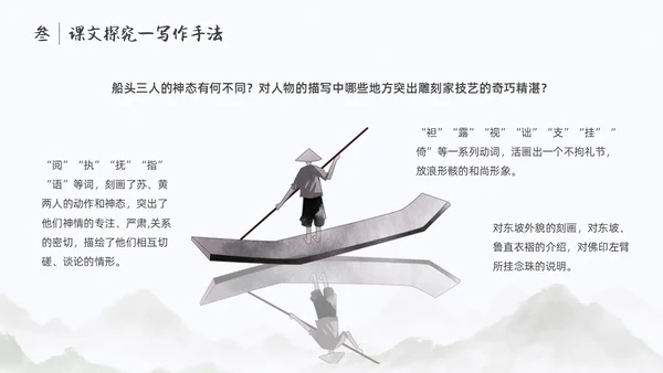 浅色简约中国风核舟记PPT模板
