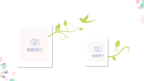 手绘粉色小清新旅行电子相册PPT动态模板