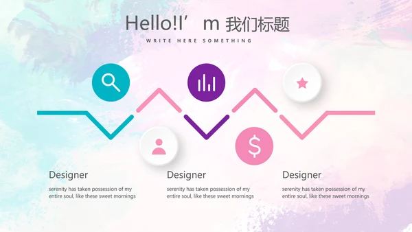 时尚微立体述职报告工作总结商务通用PPT动态模板