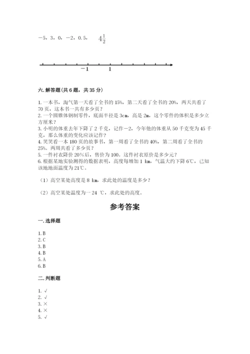 人教版六年级下册数学期末测试卷带答案（轻巧夺冠）.docx