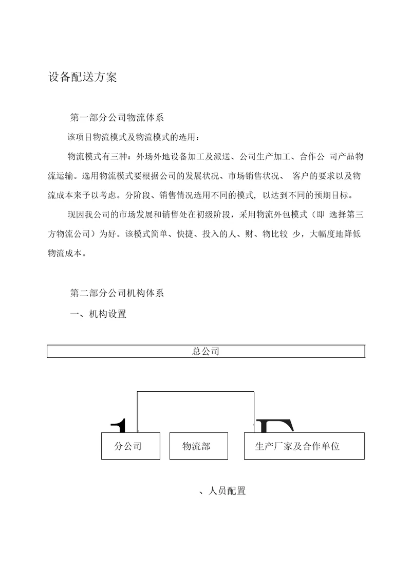 公司产品物流配送方案