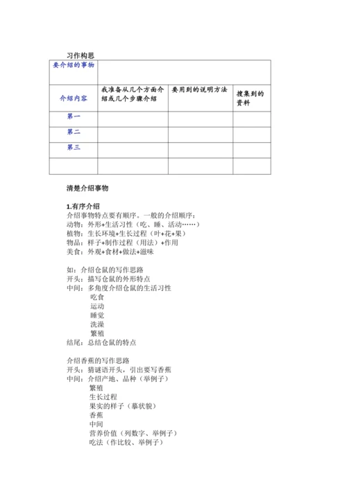 统编版2024-2025学年语文五年级上册第五单元习作指导介绍一种事物（讲义）
