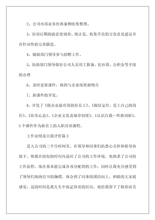 2022工作业绩及自我评价