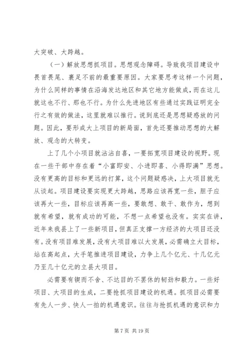 县大项目建设推进大会发言.docx