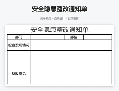 安全隐患整改通知单