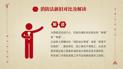 黄色简约学习解读中华人民共和国消防法课件PPT全国消防日