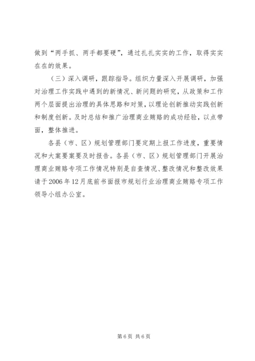 市规划局治理商业贿赂专项工作实施方案 (2).docx