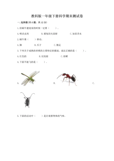 教科版一年级下册科学期末测试卷含完整答案【夺冠】.docx