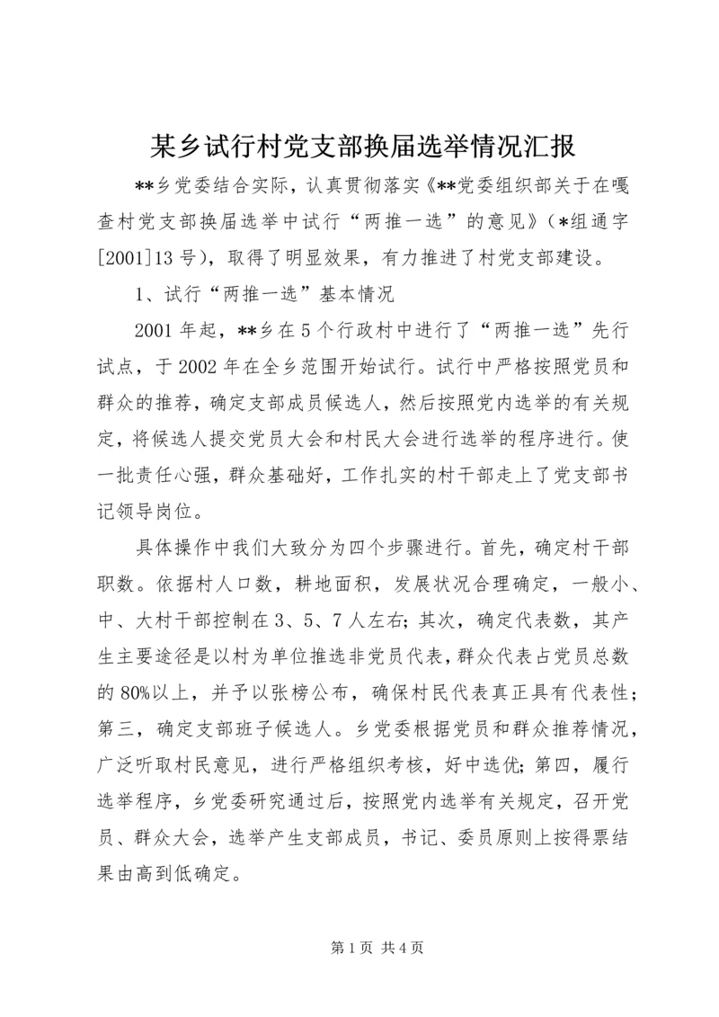 某乡试行村党支部换届选举情况汇报 (2).docx