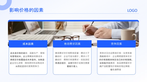 蓝色简约风市场营销4P理论PPT