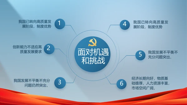 蓝色大气党政廉洁建设工作总结PPT