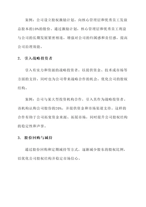 公司股权结构改进方案