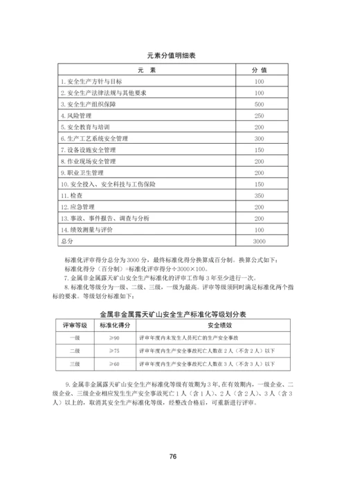 0金属非金属露天矿山安全生产标准化评分办法.docx