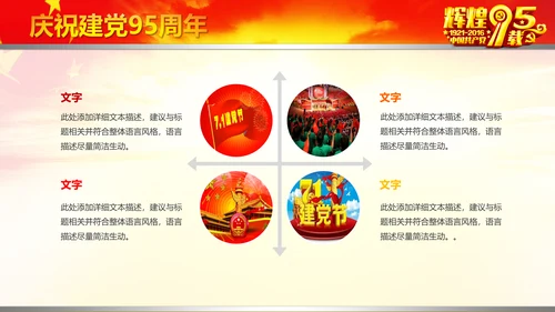 辉煌历程庆祝建党95周年建党节PPT图片