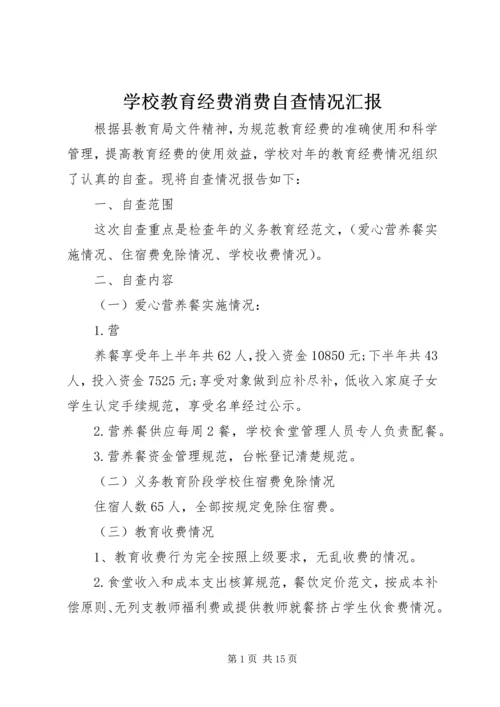 学校教育经费消费自查情况汇报.docx