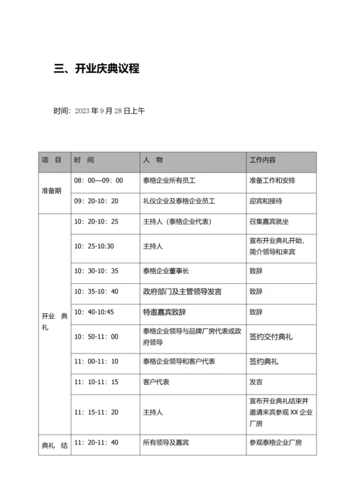 江苏泰格盛大开业策划方案.docx