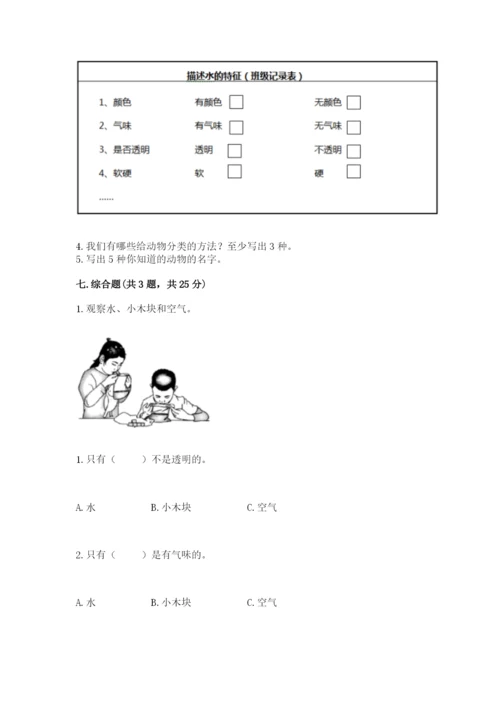 教科版小学科学一年级下册期末测试卷【夺冠系列】.docx