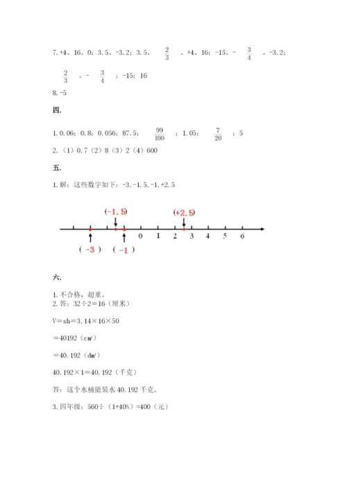 小学六年级数学期末自测题含答案【典型题】.docx