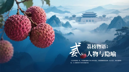 蓝色国风《长安的荔枝》读书分享PPT模板