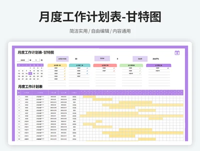 月度工作计划表