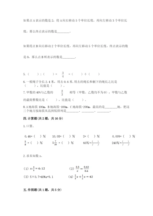 六年级下册数学期末测试卷及参考答案1套.docx