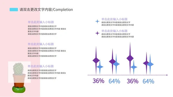 蓝粉色数据报告PPT模板