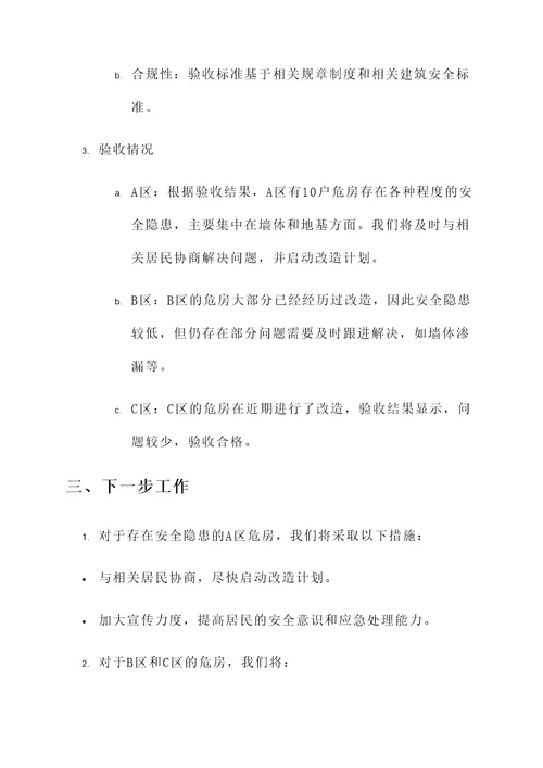 危房验收情况汇报