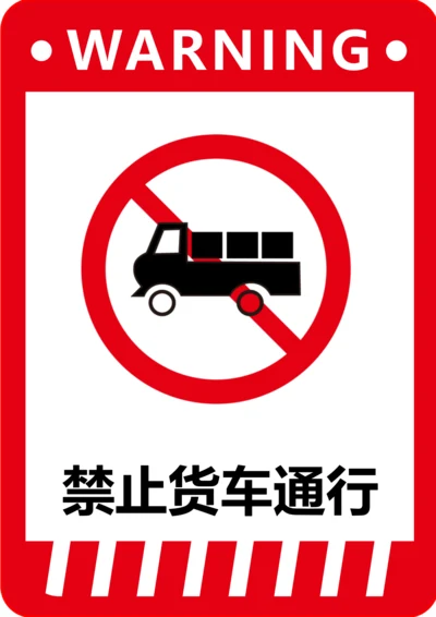 禁止货车通行标识(A4打印)