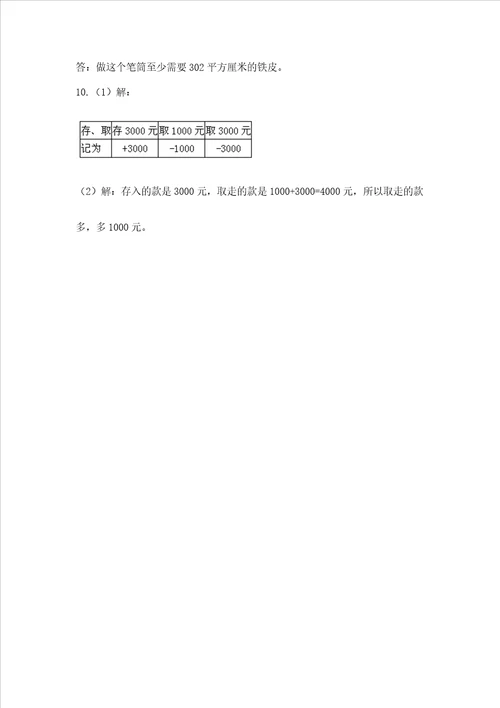 小学数学六年级下册重点题型专项练习含答案实用