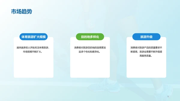 蓝色商务现代体育旅游市场分析PPT模板