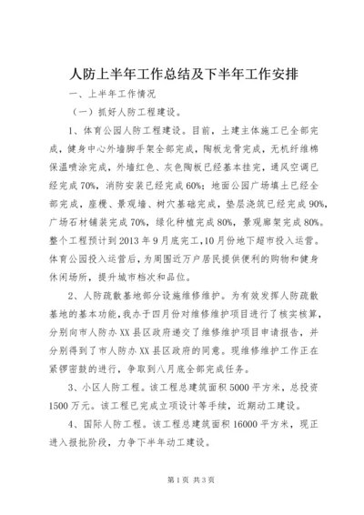 人防上半年工作总结及下半年工作安排.docx