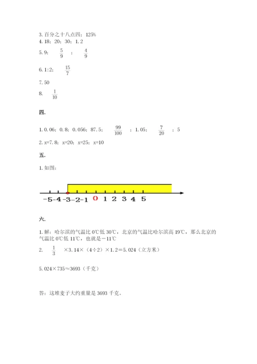 河南省平顶山市六年级下册数学期末考试试卷（word）.docx