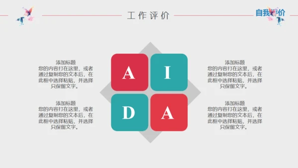 2019高清水彩蝴蝶业绩汇报通用PPT模版